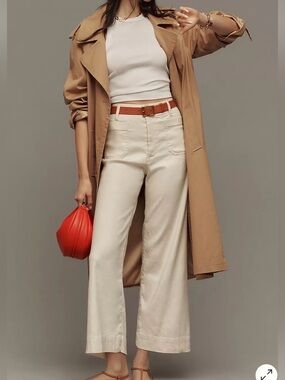 Anthropologie Colette European Linen Stretch Wide Leg Pants